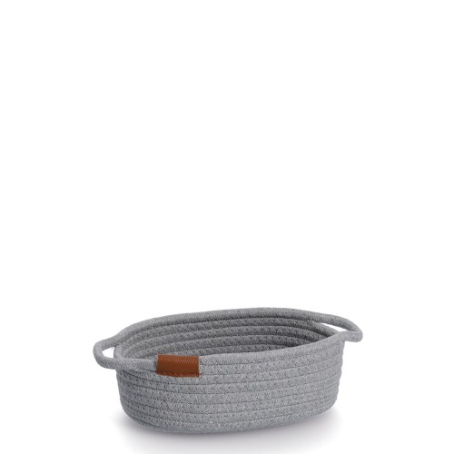 Aufbewahrungskorb, Baumwolle, grau. Länge: 230 mm. Breite: 170 mm. Höhe: 80 mm