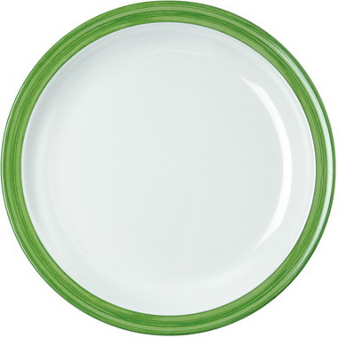 WACA Speiseteller BISTRO in weiß-kiwigrün, aus Melamin. Durchmesser: 23,5 cm.