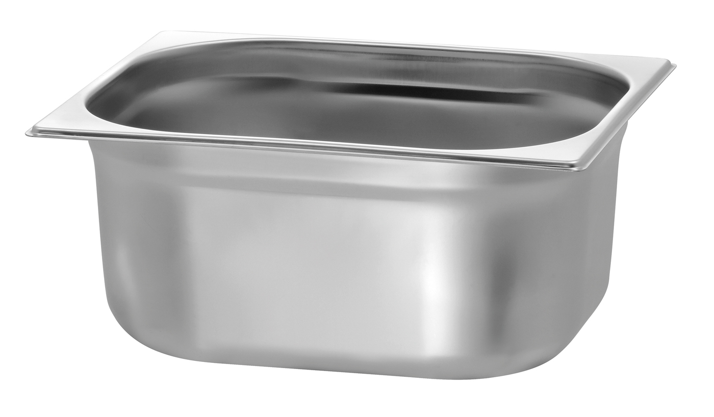 Bartscher GN-Behälter, 1/2, 150mm, 9,5 L |Ausführung: Ohne Perforation | Maße: 32,5 x 26,5x 15,0 cm. Gewicht: 1,1 kg