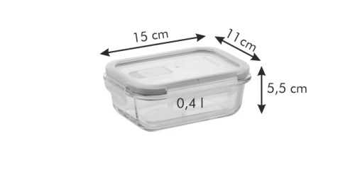 Dose FRESHBOX Glass 0.4 l, rechteckig