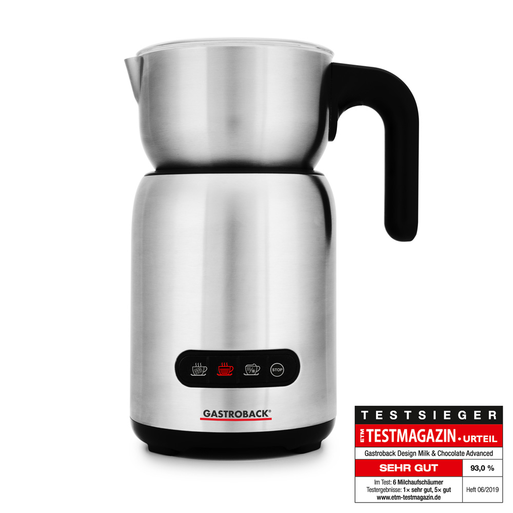 Gastroback Design Milk & Chocolate Advanced, Milchaufschäumer mit 4 Automatikprogrammen