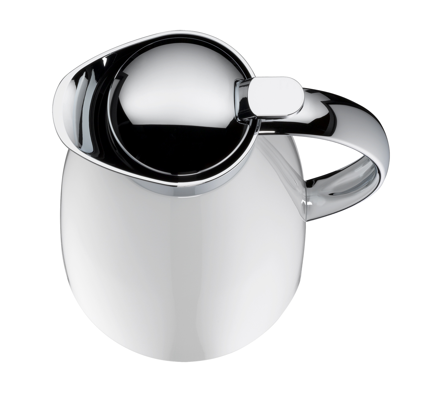 Isolierkanne Gusto coconut white polished 1,0 l; Tisch Accessoire by Martin Hauenstein; hochwertiger Edelstahl mit Hartglaseinsatz