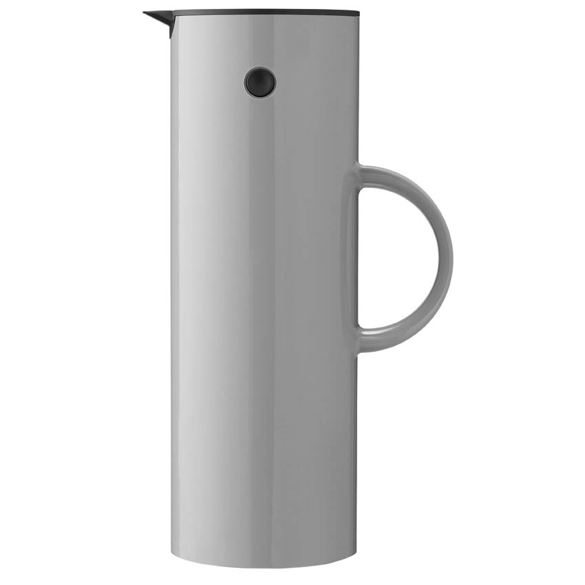 Stelton Isolierkanne EM77, Inhalt: 1 Liter, aus Kunststoff, Farbe: lightgrey - hellgrau, mit Glaseinsatz, Höhe: 300 mm,