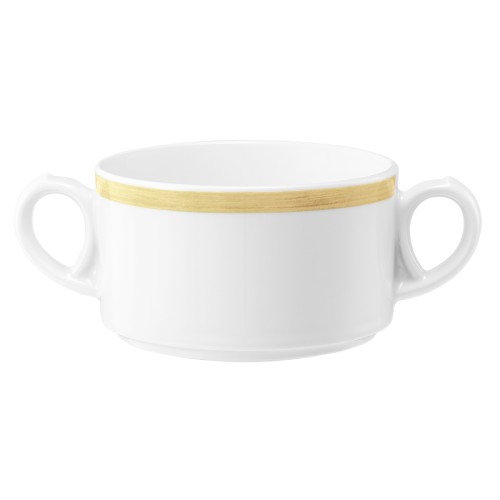 Seltmann Obere zur Suppentasse 0,30 l, rund, Form: Community, Dekor: 57392 Pinselband ocker, hohe Kantenschlagfestigkeit, Made in Germany