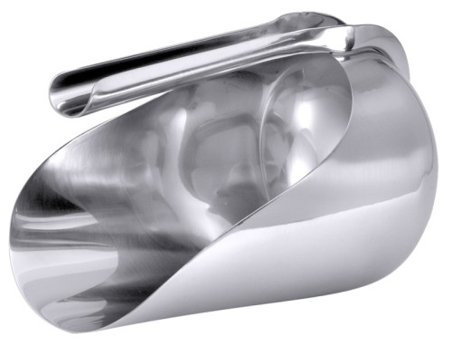 Sackschaufel aus Edelstahl 18/10, hochglänzend, fugenlose Schaufel mit offenem Hohlgriff, schwere Qualität Durchmesser Schaufel: