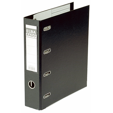ELBA Doppelordner rado plast 75mm 2 x DIN A5 quer 4 Bügel Pappe schwarz