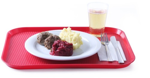 HENDI Serviertabletts - 350x450 mm - Farbe: rot