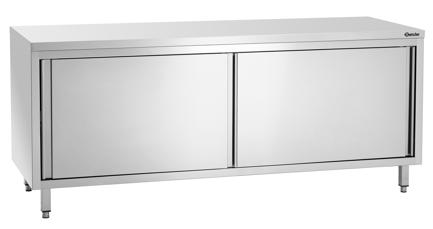 Bartscher Arbeitsschrank 700, B2000 |Eigenschaften: 40 mm abgekantet ,Füße ausVierkantrohr 40 x 40 mm | Maße: 200 x 70 x 850