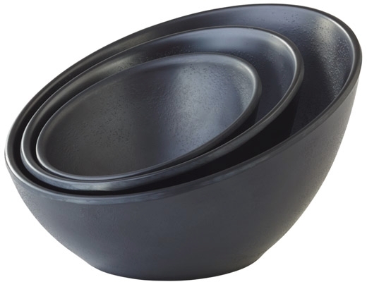 Schale -ZEN- Ø 10 cm, H: 7 cm Melamin, schwarz, Steinoptik 0,08 Liter spülmaschinengeeignet stapelbar nicht