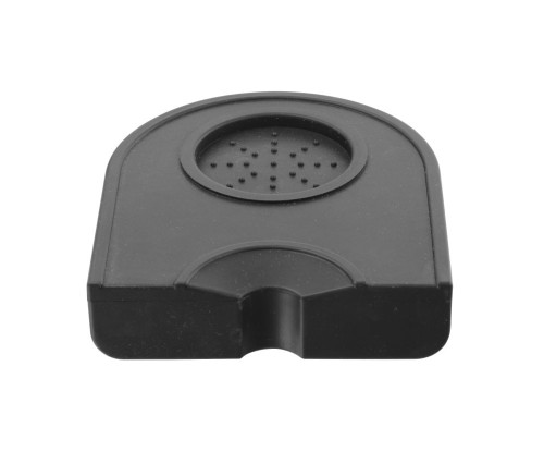 Tamperablage, einzeln, aus Silikon, mit Aussparung. Als Auflage eines Siebträgers beim Stampfen.