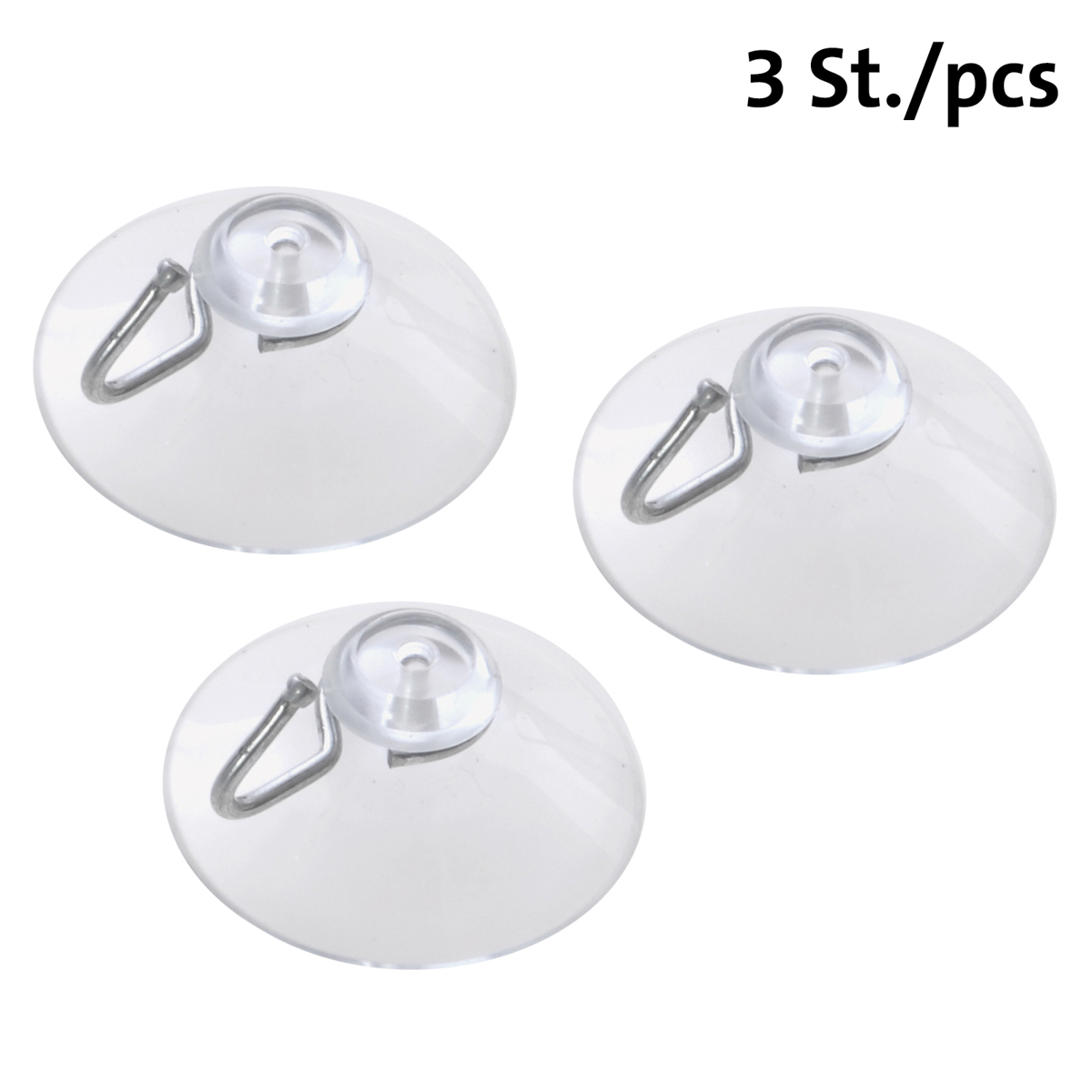 3 Saughaken, transparent, ø 40 mm