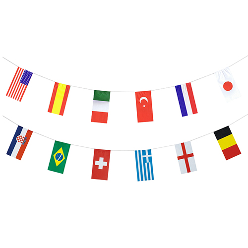 Flaggenkette, Papier 10 m "32 Nations" schwer entflammbar von PAPSTAR