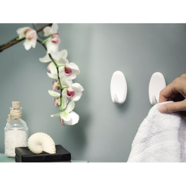 tesa® Haken tesa Powerstrips® Haken Large Küche, Bad 2kg weiß 2 Powerstrips® Haken Large, 4 Powerstrips® Large