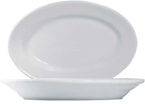 Tivoli Uni Platte oval 23cm * - weiß - Saturnia Porzellan