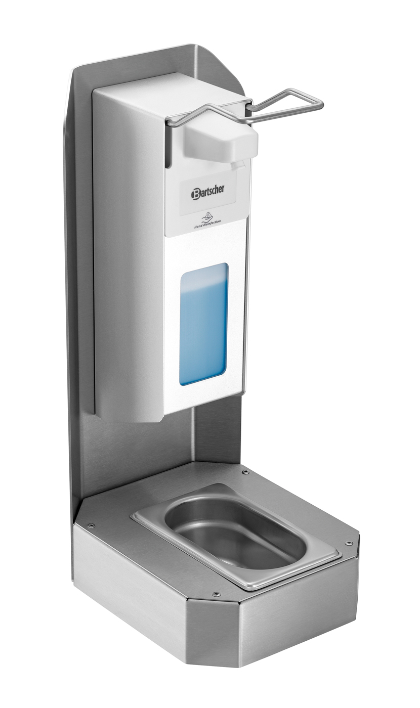 Bartscher Desinfektionssäule XS1 480 |Abtropfschale integriert: Ja | Maße: 19,5 x 23,5x 47,0 cm. Gewicht: 2,7 kg