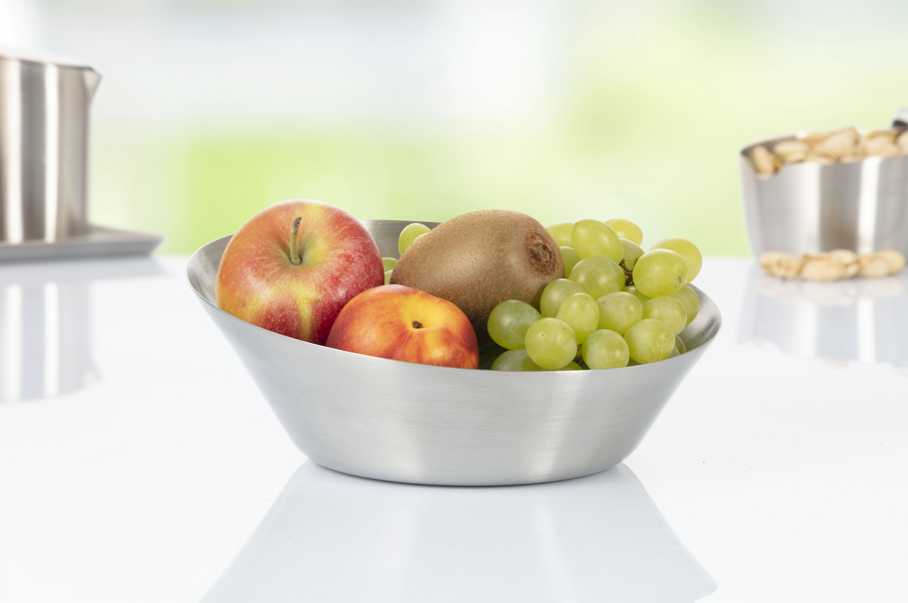 Brot und Servierkorb VISTA, Durchmesser: 20 cm / 12 cm, Höhe: 7,6 cm, mit gebürsteter Oberfläche