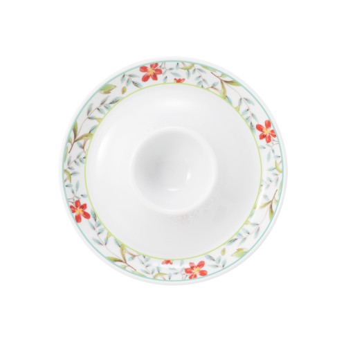 Seltmann Eierbecher mit Ablage, rund, Form: Community, Dekor: 57401 Landhaus, hohe Kantenschlagfestigkeit, Made in Germany