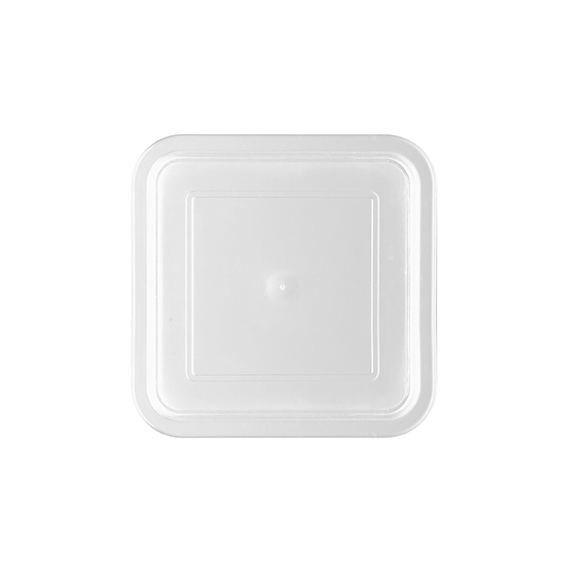 Kunststoffdeckel hoch 11,7 x 11,7 cm - glasklar -, Form: System. Hersteller: Eschenbach. "Made in, Germany".