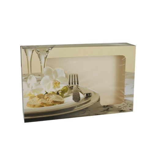 5 Transport- und Catering-Kartons 8 cm x 46 cm x 31 cm "Burgund" mit Sichtfenster, einteilig von PAPSTAR