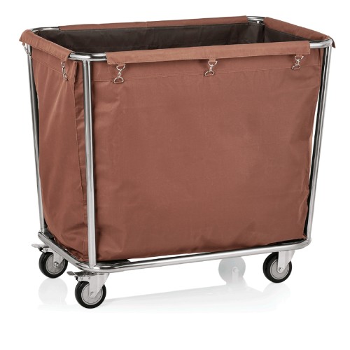 Ersatzwäschesack. 4 schwenkbare Rollen à Ø 10 cm, davon 2 mit Feststeller, komplett geschweißt, Rohrrahmen Ø 2,5 cm, Polyester Wäschesack