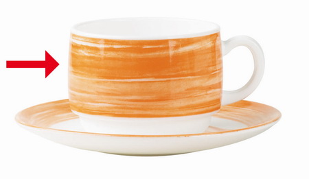 Kaffeeobertasse 0,19 l aus Opalglas Form BRUSH - Orange von Arcoroc