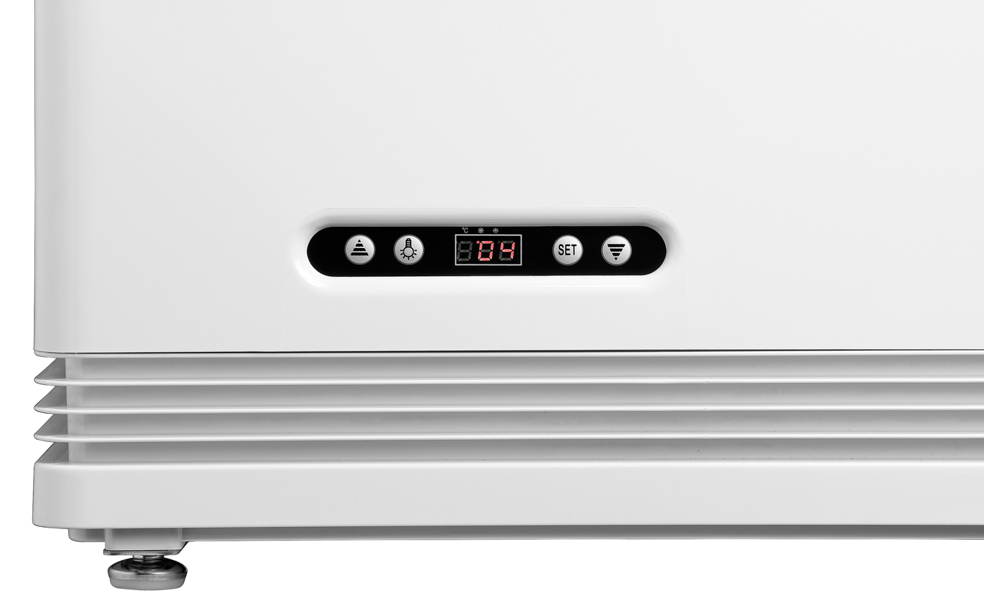 Bartscher Mini-Kühlvitrine 78L-WE/L | Art der Verglasung: Doppel-Verglasung | Maße: 45 x 40,5 x 1030 cm. Gewicht: 34,8 kg