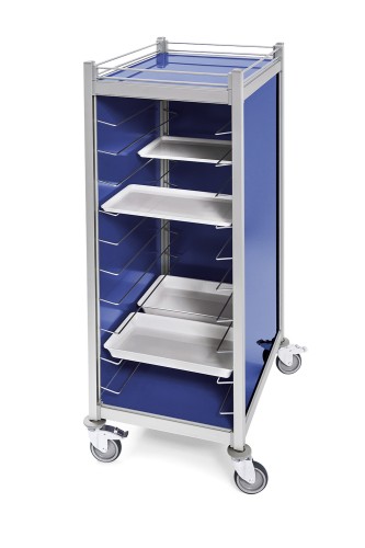 GN Tablettwagen. Aluminium. passend für 20 GN 1/1 Tabletts, Abmessungen 168 x 66,5 x 82