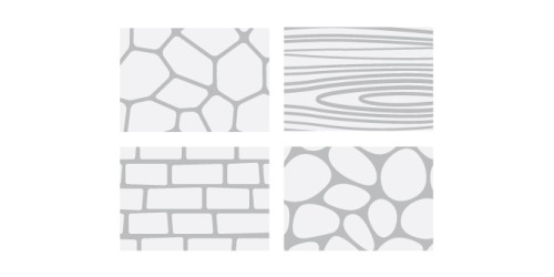 Prägematten DELÍCIA DECO 41x25 cm, 4 Texturen Stein, Holz