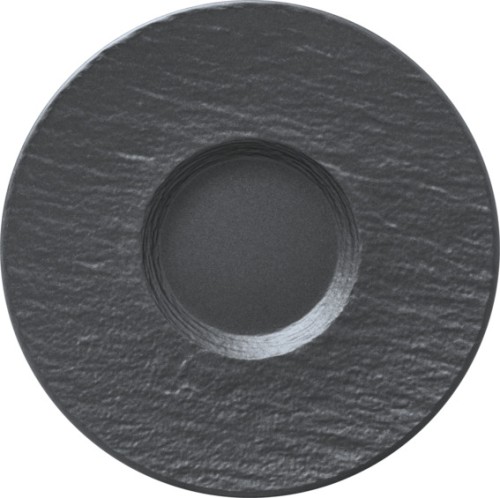 Villeroy & Boch Untertasse, 15,5 cm Durchmesser, Serie The Rock Black Shale
