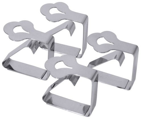 Tischtuchklammern aus Edelstahl 18/10, hochglänzend, für max. 3 cm Tischstärke, Materialstärke 1 mm, hochwertige Ausführung
