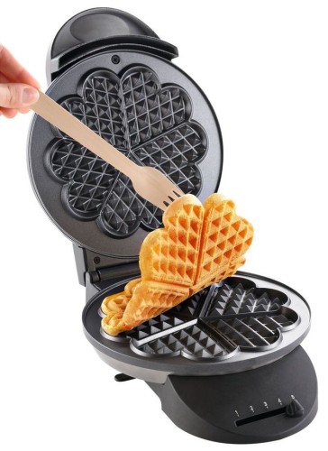 Tefal Herzwaffeleisen, stufenloser Temperaturregler für Bräunung nach Wunsch, antihaftbeschichtete Platten