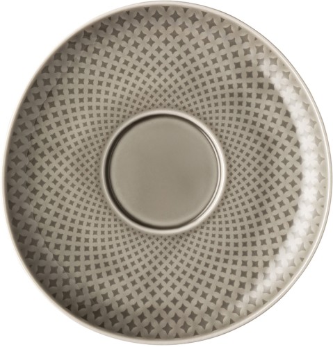 Junto Pearl Grey (grau) von Rosenthal, Cafe au Lait Untertasse aus Porzellan