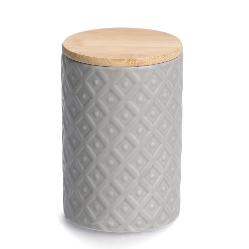 Vorratsdose m. Bambusdeckel, 770 ml, Steingut,.