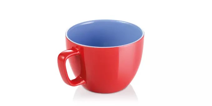 Große Tasse CREMA SHINE, rot