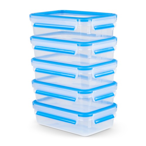 EMSA CLIP & CLOSE MEALPREP-SET Frischhaltedose (Vorrasdose 5-Teiliges Set, 0,8 L, 100% dicht, 100% hygienisch: Frische Dichtung, Kunststoff