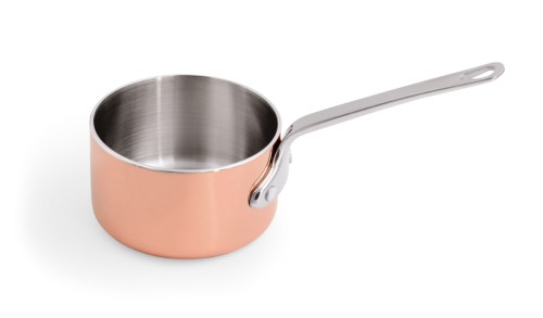 Mini-Servierkasserolle. innen Chromnickelstahl/außen Kupferbeschichtung.