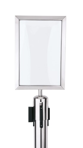 Schilderhalter PERSONENLEITSYSTEM SERIE ECOFLEX. DIN A4. Edelstahl, › Gurtanschlüsse mit