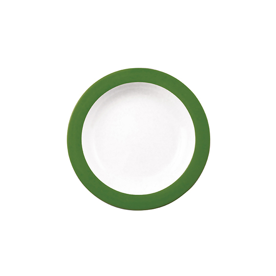 Teller tief 21,5 cm - Form: Color mit System -, Dekor 79572 Dunkelgrün - aus Porzellan., Hersteller: Eschenbach. "Made in Germany".