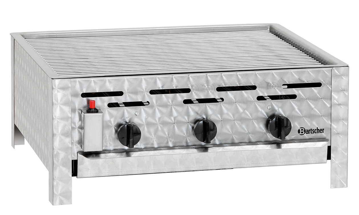 Bartscher Gas- Kombi Tischbräter TB1100R |Material Grillrost: Vernickelt | Maße: 65 x 57 x27,0 cm. Gewicht: 17,5 kg