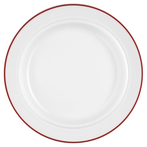 Seltmann Teller flach 25,5 cm, Form: Vitalis, Dekor: 11484 rote Linie