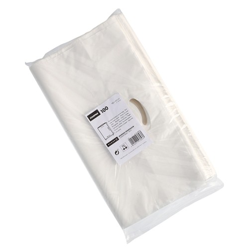 100 Griffloch-Tragetaschen, HDPE 50 cm x 45 cm x 8 cm weiss von Starpak