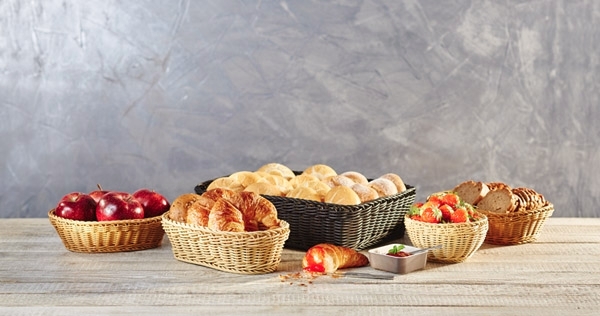 Korb, rund Ø 16 cm, H: 8 cm Polypropylen, hellbeige -PROFI LINE- spülmaschinengeeignet bruchsicher stapelbar