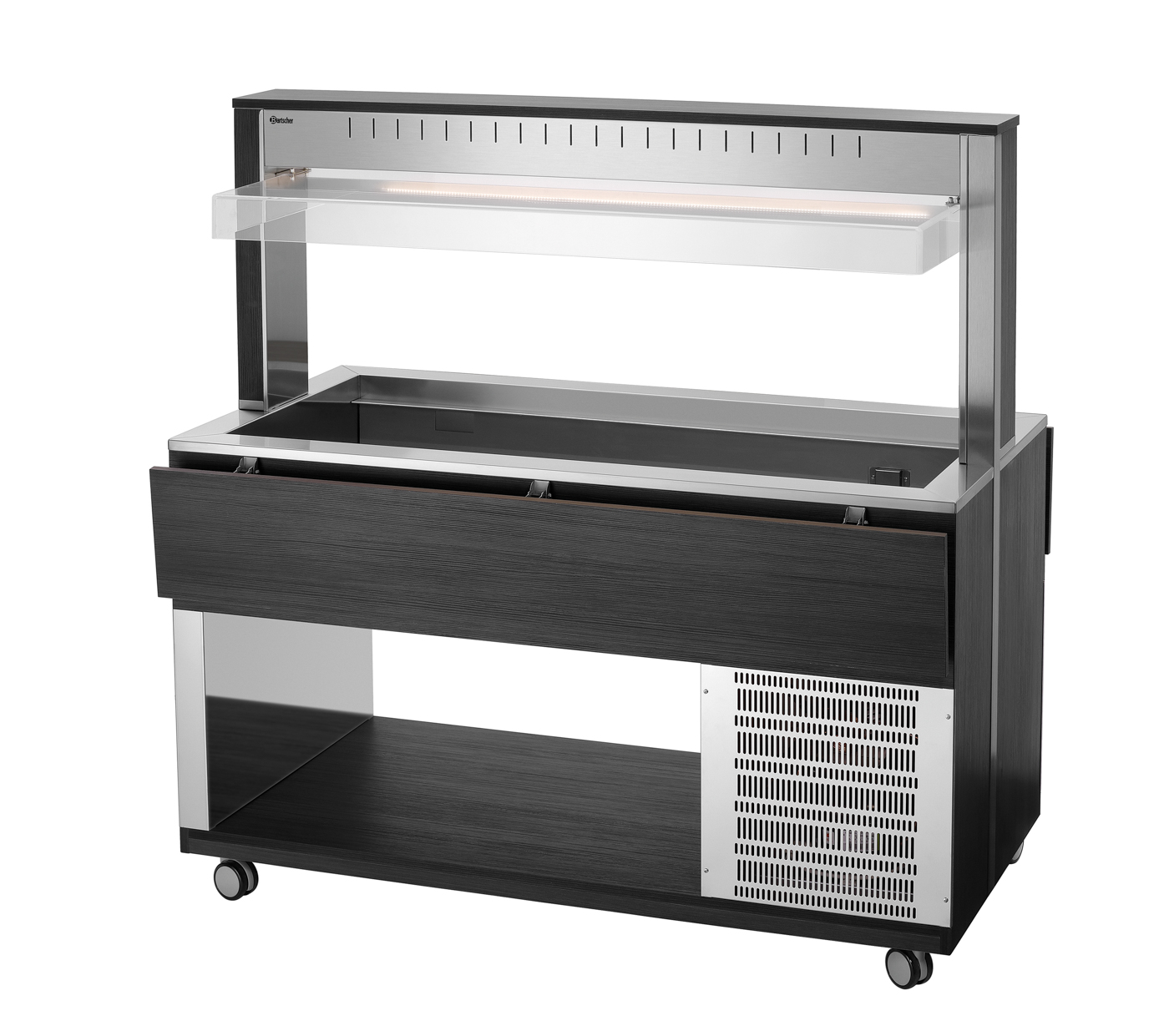 Bartscher Buffetwagen K4110-200A | Spannung: 230V | Maße: 150 x 125 x 142,5 cm. Gewicht: 155,7 kg