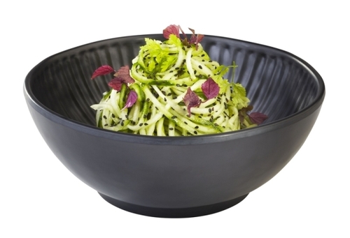 Schale -AIKO- Ø 20,5 cm, H: 8 cm Melamin, schwarz, Steinoptik 1,2 Liter spülmaschinengeeignet stapelbar nicht