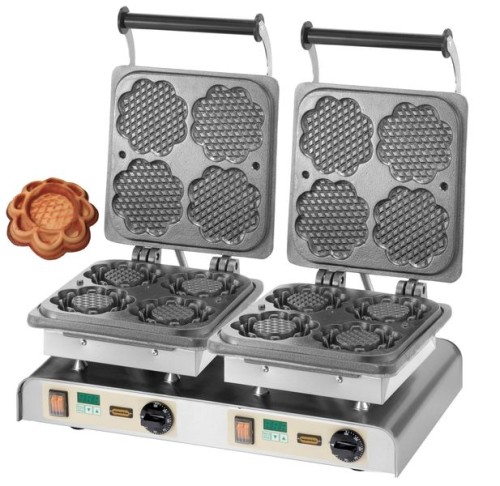 NEUMÄRKER Waffeltörtchen II mit 2 Digitaltimern, Backplatten Grauguss 610x340x250 mm