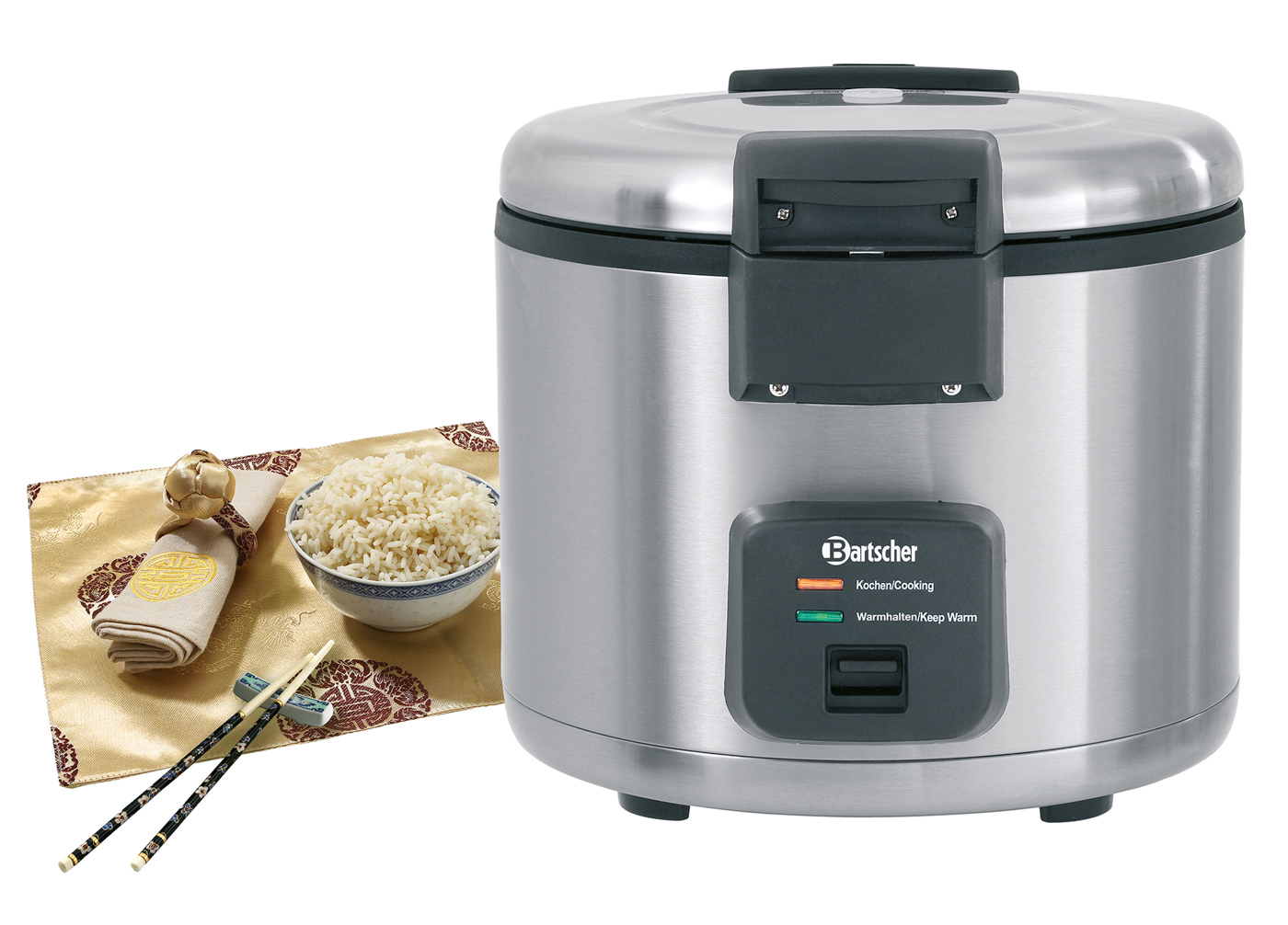 Bartscher Reiskocher 8L | Spannung: 230 V | Maße:38,5 x 48 x 34,5 cm. Gewicht: 10 kg