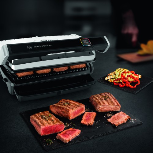 TEFAL KONTAKTGRILL OPTIGRILL ELITE XL GC760D [16 automatische Programme; digitales Display mit Countdown zum perfekten Grillergebnis; extra
