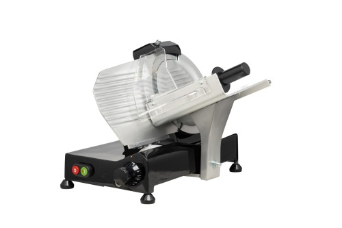 SARO Aufschnittmaschine Modell F195 schwarz Made in Europe - Material: Basis Edelstahl /schwarz lackiert - Semi-professionelles Gerät -