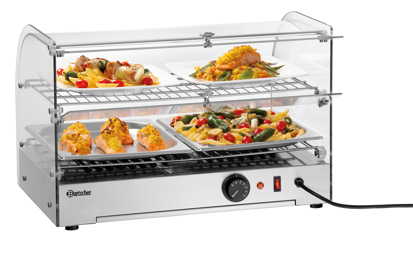 Bartscher Heiße Theke 5200 2ER | BreiteZwischenablage: 520 mm | Maße: 56 x 39,5 x 36,5cm. Gewicht: 14,8 kg