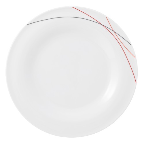 Seltmann Teller flach 30 cm, rund, Form: Community, Dekor: 57402 Red Line, hohe Kantenschlagfestigkeit, Made in Germany